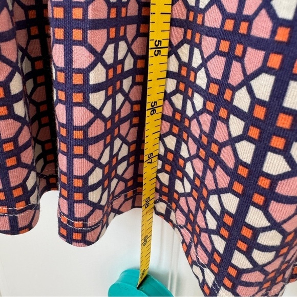 Anthropologie Pink Print Tan Blue Maeve Stretchy Colorblock Elysian Maxi Dress - Picture 7 of 11